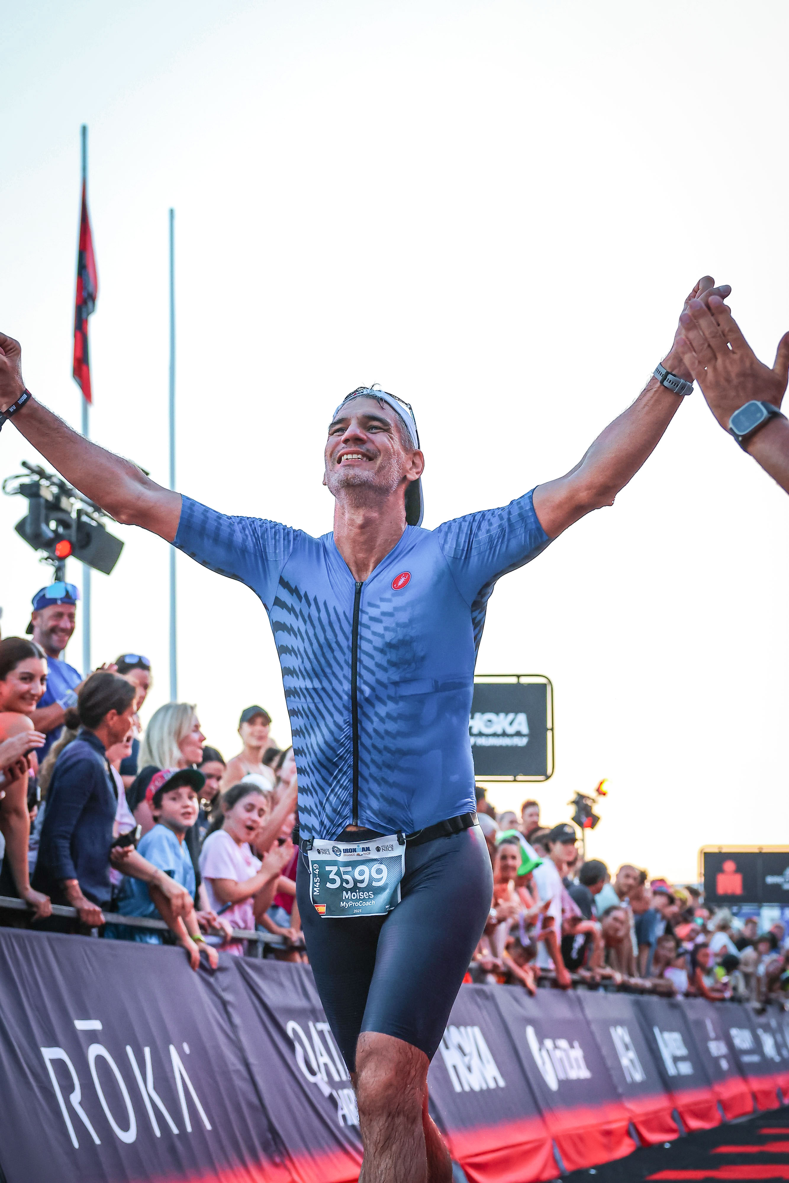 Moises Prat finishing IRONMAN Nice